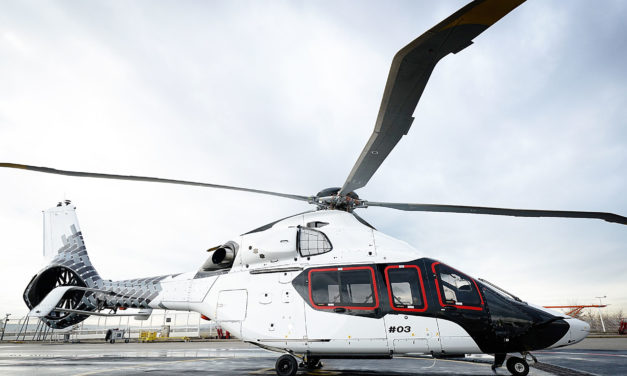 The third H160 prototype receives its “carbon” livery