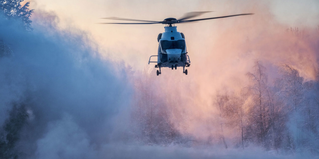 Airbus H160 helicopter happily handles Finland’s freezing winter