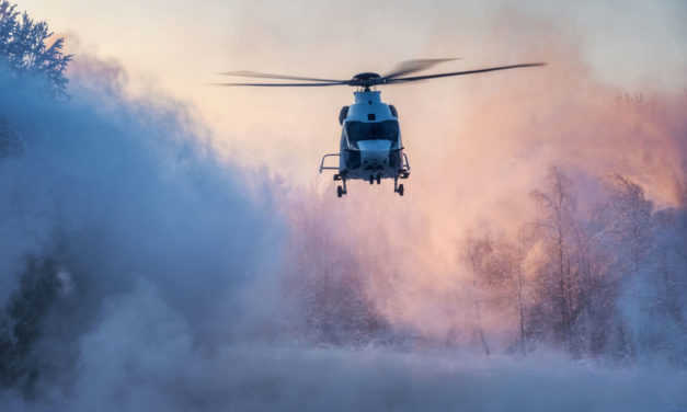 Airbus H160 helicopter happily handles Finland’s freezing winter