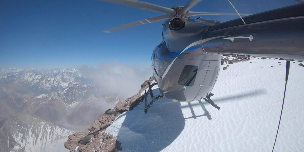 Lands on top of the Andes