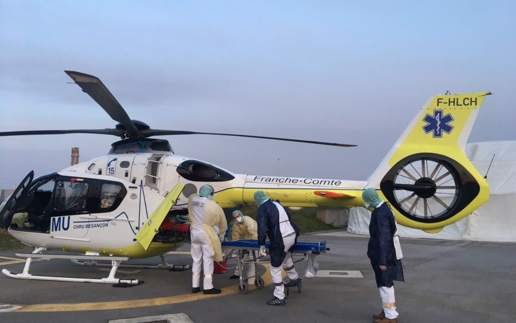 French Emergency Medical Service helicopters in the front line